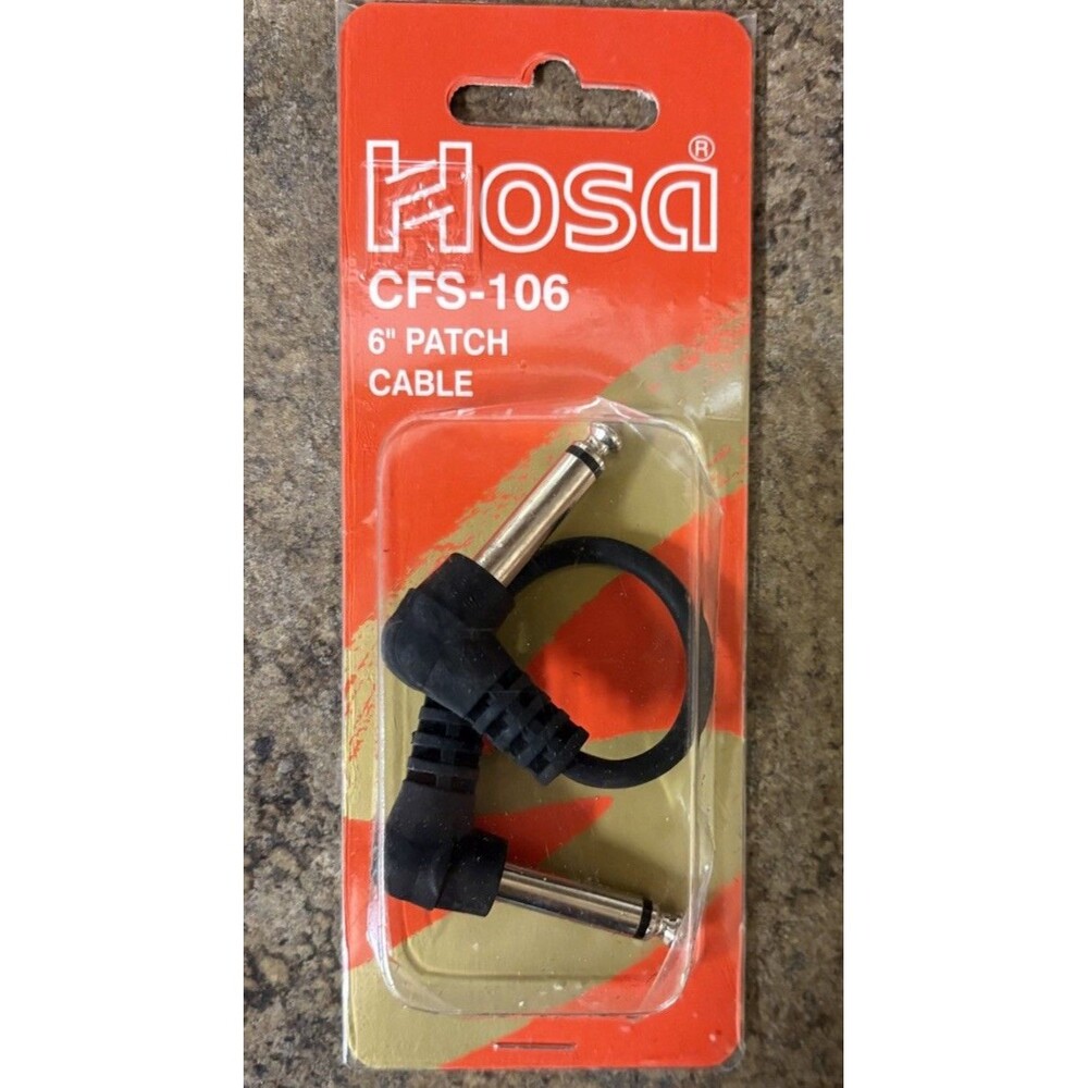 Hosa CFS-106 Guitar Patch Cable, Molded Right-angle to Same, 6 in